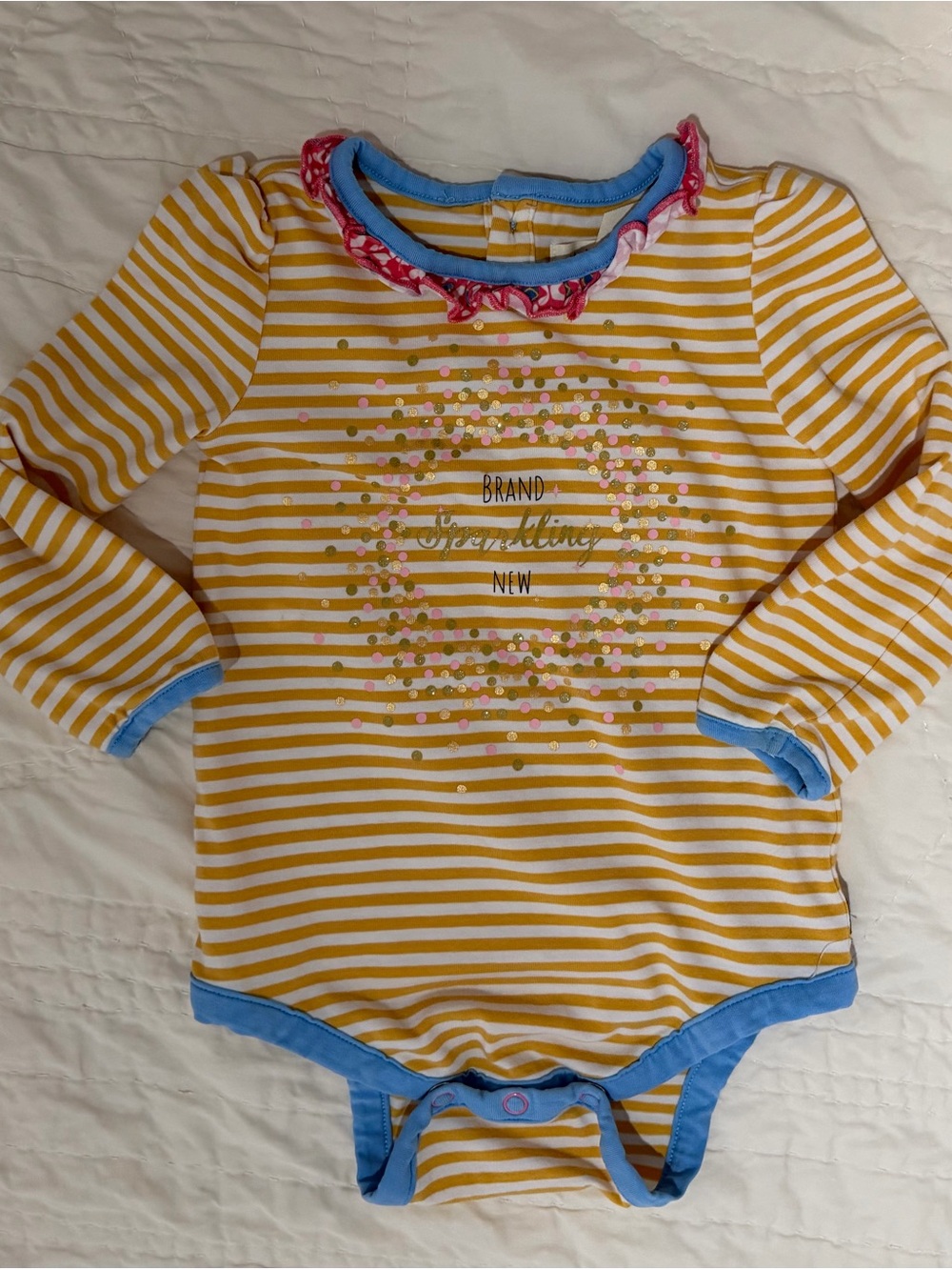 Matilda Jane Yellow Striped Bodysuit “Brand Sparkling New” 18-24 months